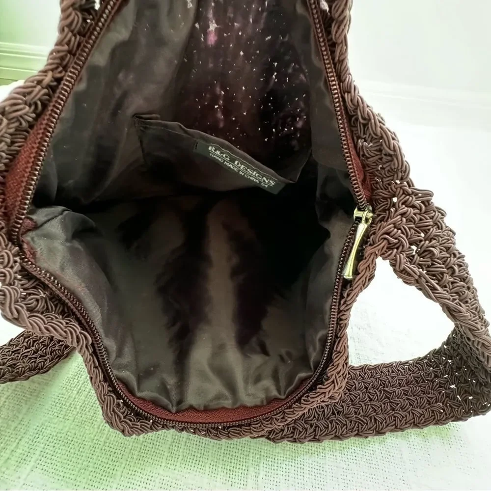 R&G Designs Maroon Tie Knot Boho Casual Purse Shoulder Bag Hand Made
